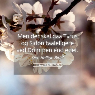 Picture 05 - Lukas 10:14 DA1871 - Men det skal gaa Tyrus og Sidon taaleligere ved - Bible Verse Picture