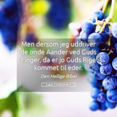 Picture 05 - Lukas 11:20 DA1871 - Men dersom jeg uddriver de onde Aander ved Guds - Bible Verse Picture