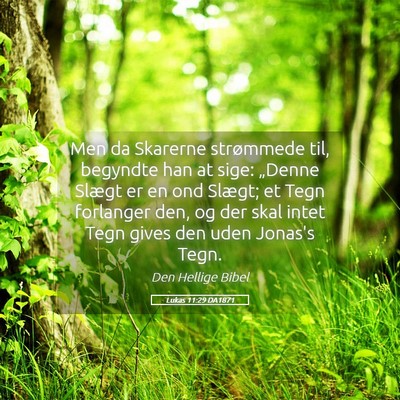 Picture 05 - Lukas 11:29 DA1871 - Men da Skarerne strømmede til, begyndte han at - Bible Verse Picture