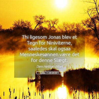 Picture 05 - Lukas 11:30 DA1871 - Thi ligesom Jonas blev et Tegn for Niniviterne, - Bible Verse Picture