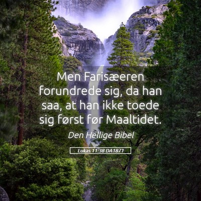 Picture 05 - Lukas 11:38 DA1871 - Men Farisæeren forundrede sig, da han saa, at - Bible Verse Picture