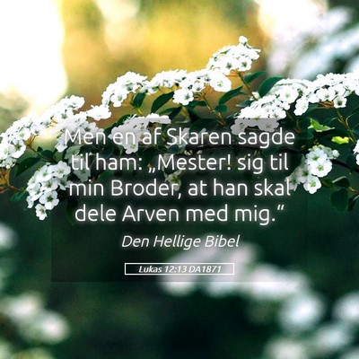 Picture 05 - Lukas 12:13 DA1871 - Men en af Skaren sagde til ham: „Mester! sig - Bible Verse Picture