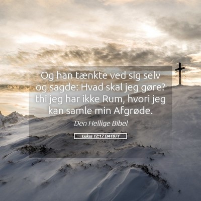Picture 05 - Lukas 12:17 DA1871 - Og han tænkte ved sig selv og sagde: Hvad skal - Bible Verse Picture