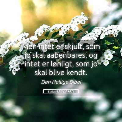 Picture 05 - Lukas 12:2 DA1871 - Men intet er skjult, som jo skal aabenbares, og - Bible Verse Picture