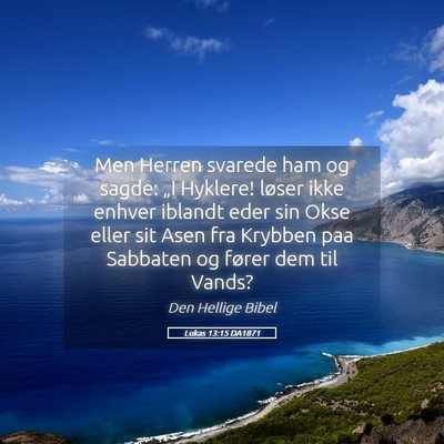 Picture 05 - Lukas 13:15 DA1871 - Men Herren svarede ham og sagde: „I Hyklere! - Bible Verse Picture
