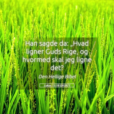Picture 05 - Lukas 13:18 DA1871 - Han sagde da: „Hvad ligner Guds Rige, og - Bible Verse Picture