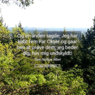 Picture 05 - Lukas 14:19 DA1871 - Og en anden sagde: Jeg har købt fem Par Okser og - Bible Verse Picture
