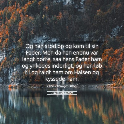 Picture 05 - Lukas 15:20 DA1871 - Og han stod op og kom til sin Fader. Men da han - Bible Verse Picture