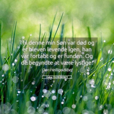 Picture 05 - Lukas 15:24 DA1871 - Thi denne min Søn var død og er bleven levende - Bible Verse Picture