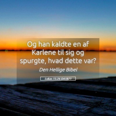 Picture 05 - Lukas 15:26 DA1871 - Og han kaldte en af Karlene til sig og spurgte, - Bible Verse Picture