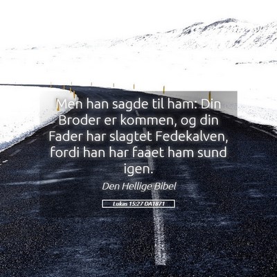 Picture 05 - Lukas 15:27 DA1871 - Men han sagde til ham: Din Broder er kommen, og - Bible Verse Picture