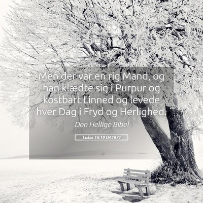 Picture 05 - Lukas 16:19 DA1871 - Men der var en rig Mand, og han klædte sig i - Bible Verse Picture
