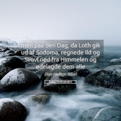 Picture 05 - Lukas 17:29 DA1871 - men paa den Dag, da Loth gik ud af Sodoma, - Bible Verse Picture