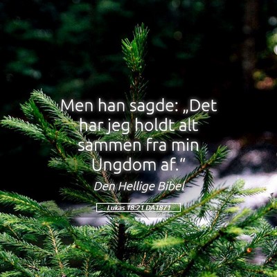 Picture 05 - Lukas 18:21 DA1871 - Men han sagde: „Det har jeg holdt alt sammen - Bible Verse Picture