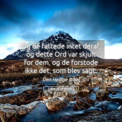 Picture 05 - Lukas 18:34 DA1871 - Og de fattede intet deraf, og dette Ord var - Bible Verse Picture