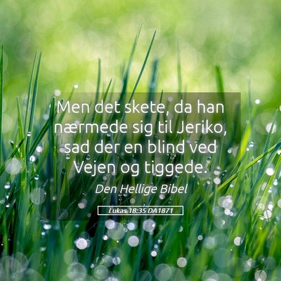 Picture 05 - Lukas 18:35 DA1871 - Men det skete, da han nærmede sig til Jeriko, - Bible Verse Picture