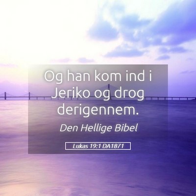 Picture 05 - Lukas 19:1 DA1871 - Og han kom ind i Jeriko og drog - Bible Verse Picture