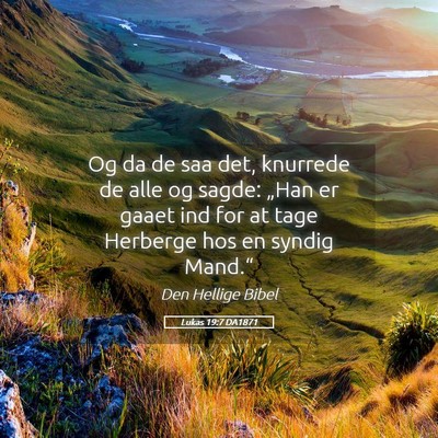 Picture 05 - Lukas 19:7 DA1871 - Og da de saa det, knurrede de alle og sagde: - Bible Verse Picture
