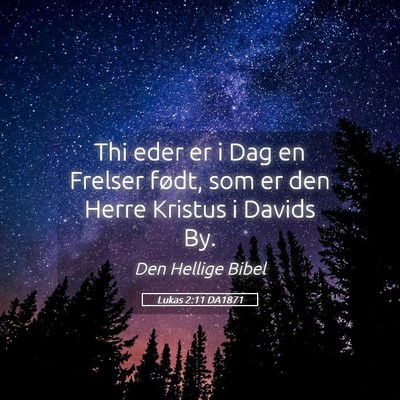 Picture 05 - Lukas 2:11 DA1871 - Thi eder er i Dag en Frelser født, som er den - Bible Verse Picture