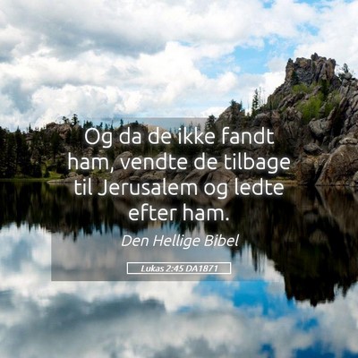 Picture 05 - Lukas 2:45 DA1871 - Og da de ikke fandt ham, vendte de tilbage til - Bible Verse Picture