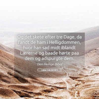 Picture 05 - Lukas 2:46 DA1871 - Og det skete efter tre Dage, da fandt de ham i - Bible Verse Picture