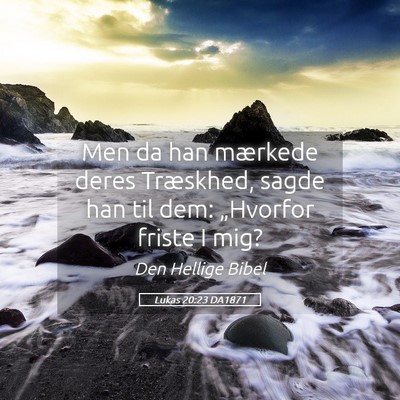 Picture 05 - Lukas 20:23 DA1871 - Men da han mærkede deres Træskhed, sagde han - Bible Verse Picture