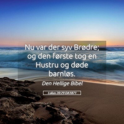 Picture 05 - Lukas 20:29 DA1871 - Nu var der syv Brødre; og den første tog en - Bible Verse Picture
