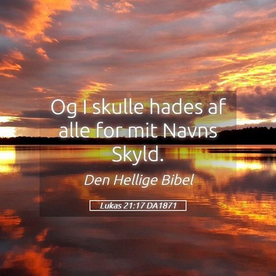 Picture 05 - Lukas 21:17 DA1871 - Og I skulle hades af alle for mit Navns - Bible Verse Picture