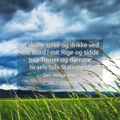 Picture 05 - Lukas 22:30 DA1871 - at skulle spise og drikke ved mit Bord i mit Rige - Bible Verse Picture