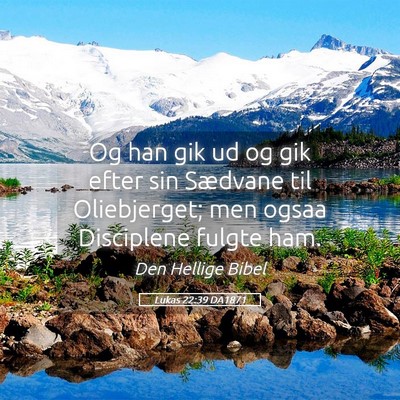 Picture 05 - Lukas 22:39 DA1871 - Og han gik ud og gik efter sin Sædvane til - Bible Verse Picture