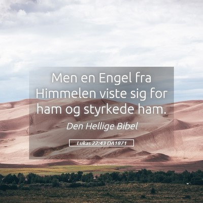 Picture 05 - Lukas 22:43 DA1871 - Men en Engel fra Himmelen viste sig for ham og - Bible Verse Picture
