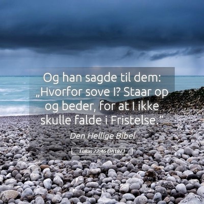 Picture 05 - Lukas 22:46 DA1871 - Og han sagde til dem: „Hvorfor sove I? Staar op - Bible Verse Picture
