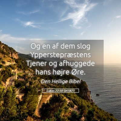 Picture 05 - Lukas 22:50 DA1871 - Og en af dem slog Ypperstepræstens Tjener og - Bible Verse Picture