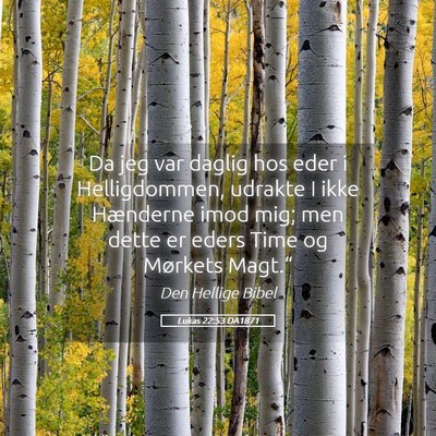 Picture 05 - Lukas 22:53 DA1871 - Da jeg var daglig hos eder i Helligdommen, - Bible Verse Picture