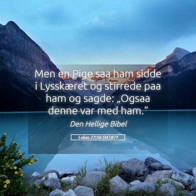 Picture 05 - Lukas 22:56 DA1871 - Men en Pige saa ham sidde i Lysskæret og - Bible Verse Picture