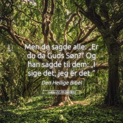 Picture 05 - Lukas 22:70 DA1871 - Men de sagde alle: „Er du da Guds Søn?“ Og - Bible Verse Picture