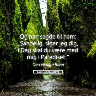 Picture 05 - Lukas 23:43 DA1871 - Og han sagde til ham: „Sandelig, siger jeg dig, - Bible Verse Picture