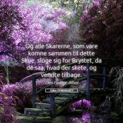 Picture 05 - Lukas 23:48 DA1871 - Og alle Skarerne, som vare komne sammen til dette - Bible Verse Picture