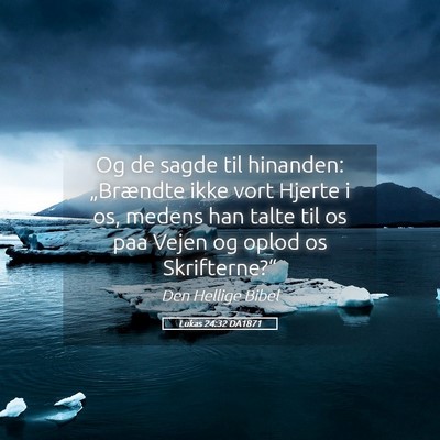 Picture 05 - Lukas 24:32 DA1871 - Og de sagde til hinanden: „Brændte ikke vort - Bible Verse Picture