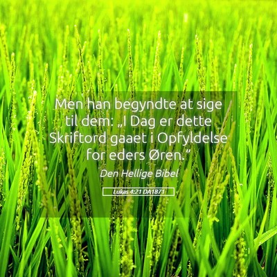 Picture 05 - Lukas 4:21 DA1871 - Men han begyndte at sige til dem: „I Dag er - Bible Verse Picture