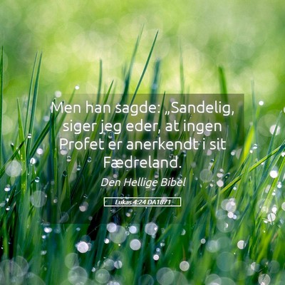 Picture 05 - Lukas 4:24 DA1871 - Men han sagde: „Sandelig, siger jeg eder, at - Bible Verse Picture