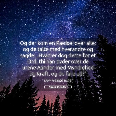 Picture 05 - Lukas 4:36 DA1871 - Og der kom en Rædsel over alle; og de talte med - Bible Verse Picture