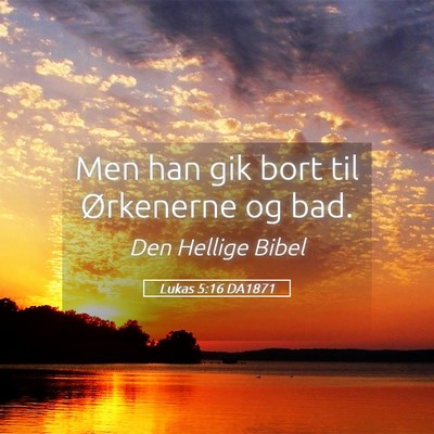 Picture 05 - Lukas 5:16 DA1871 - Men han gik bort til Ørkenerne og - Bible Verse Picture