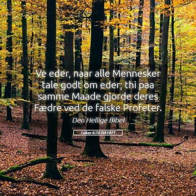 Picture 05 - Lukas 6:26 DA1871 - Ve eder, naar alle Mennesker tale godt om eder; - Bible Verse Picture