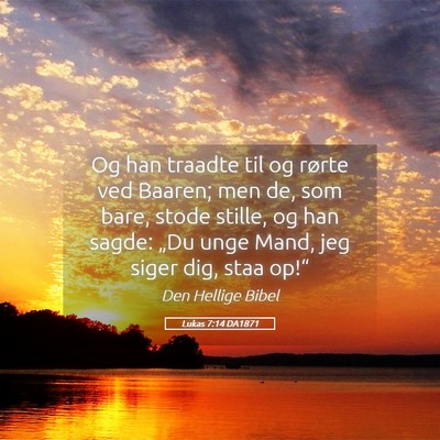 Picture 05 - Lukas 7:14 DA1871 - Og han traadte til og rørte ved Baaren; men de, - Bible Verse Picture