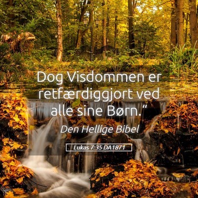 Picture 05 - Lukas 7:35 DA1871 - Dog Visdommen er retfærdiggjort ved alle sine - Bible Verse Picture
