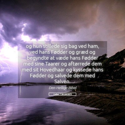 Picture 05 - Lukas 7:38 DA1871 - og hun stillede sig bag ved ham, ved hans Fødder - Bible Verse Picture