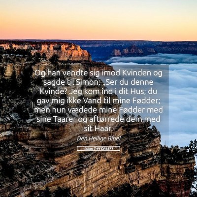 Picture 05 - Lukas 7:44 DA1871 - Og han vendte sig imod Kvinden og sagde til - Bible Verse Picture