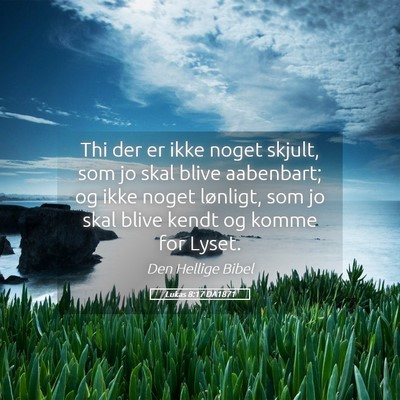 Picture 05 - Lukas 8:17 DA1871 - Thi der er ikke noget skjult, som jo skal blive - Bible Verse Picture