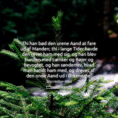 Picture 05 - Lukas 8:29 DA1871 - Thi han bød den urene Aand at fare ud af Manden; - Bible Verse Picture